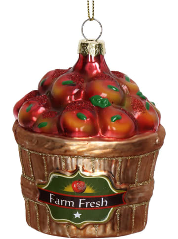 Kersten Christbaumkugel ''Apple Basket'' in Rot/ Gold - (H)8 cm