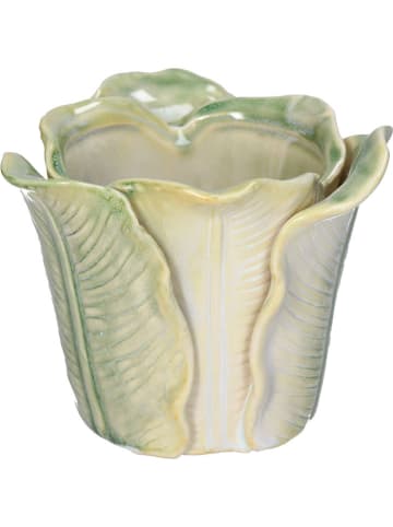 Kersten Blumentopf ''Cabbage'' in Creme/ Grün - (H)8,2 x Ø 10,8 cm