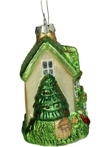 Kersten Ozdoba choinkowa "Christmas Cottage" w kolorze zielonym - wys. 12 cm