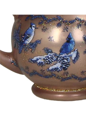 Kersten Kerstboomversiering "Teapot Glass" lichtroze - (H)11,4 cm