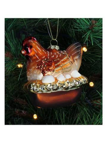 Kersten Ozdoba choinkowa "Chicken Nest" w kolorze brązowym - wys. 9,5 cm