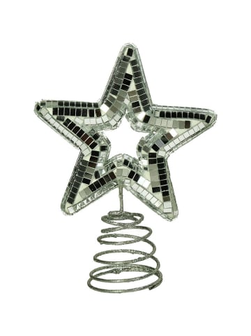 Kersten Kerstboompiek "Disco Star" zilverkleurig - (H)15 cm
