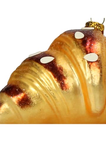 Kersten Ozdoba choinkowa "Almond Croissant" w kolorze złotym - szer. 14 cm