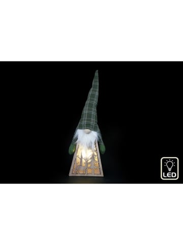 SiL Interiors Decoratieve ledlamp "Santa" lichtbruin/groen - (H)39 cm