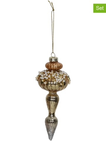 Kersten 2er-Set: Christbaumkugel ''Icicle'' in Gold - (B)6 x (H)14 x (T)6 cm