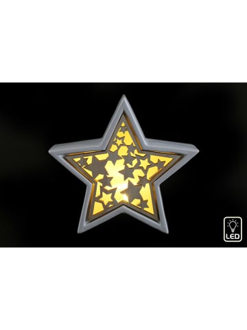 SiL Interiors Lampa dekoracyjna LED "Star" w kolorze biało-brązowym - 20 x 20 cm