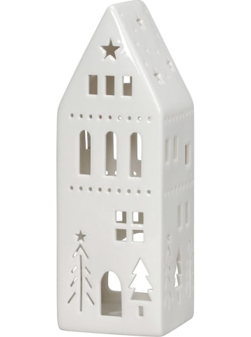 POSIWIO Windlicht "Haus" in Weiß - (B)7,5 x (H)22,5 x (T)7,5 cm