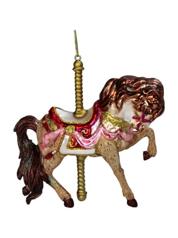 Kersten Kerstboomversiering "Carousel Horse" meerkleurig - (H)12,5 cm