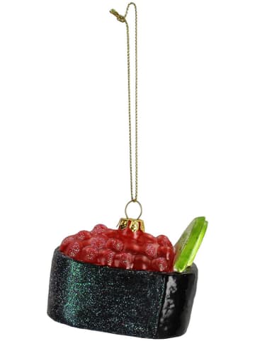 Kersten Kerstbal "Sushi" zwart/rood - (H)6 cm