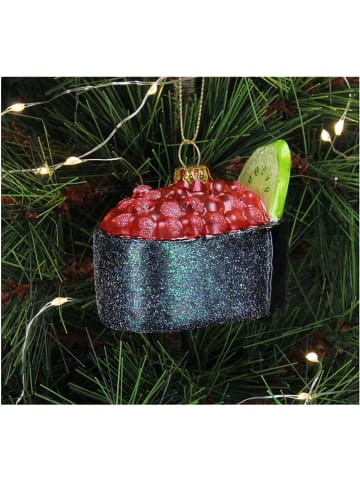 Kersten Kerstbal "Sushi" zwart/rood - (H)6 cm