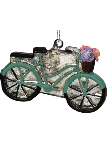 Kersten Kerstboomversiering "Bicycle with Flowers" meerkleurig - (H)10,5 cm