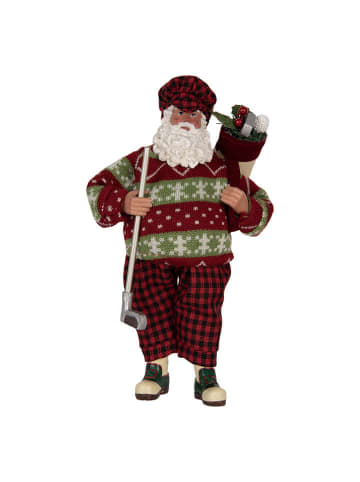 Clayre & Eef Decofiguur "Kerstman" rood/groen - (H)28 cm