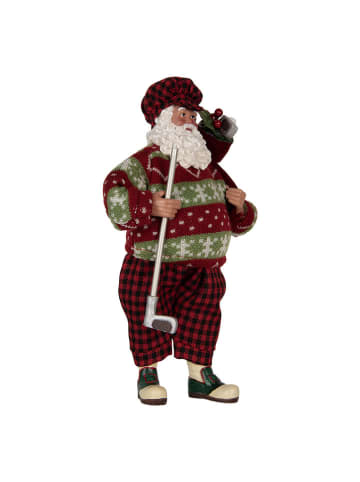 Clayre & Eef Decofiguur "Kerstman" rood/groen - (H)28 cm