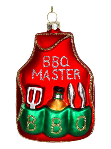 Kersten Kerstboomversiering "Barbecue Apron" rood - (H)11 cm