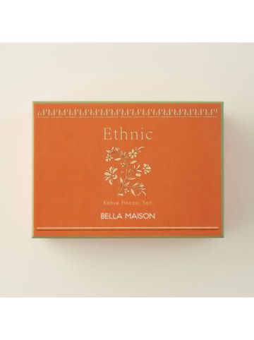BELLA MAISON 2-delige set: koppen oranje/groen - 90 ml