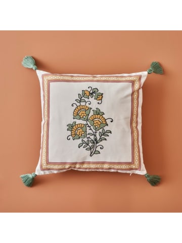 BELLA MAISON Kissenhülle in Creme/ Beige/ Grün - (L)43 x (B)43 cm