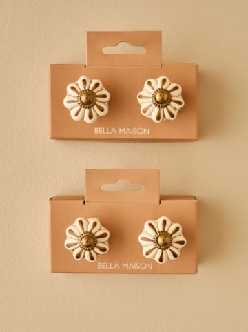 BELLA MAISON 2er-Set: Schrankgriffe ''Aeris'' in Creme - (H)6,5 x Ø 3 cm