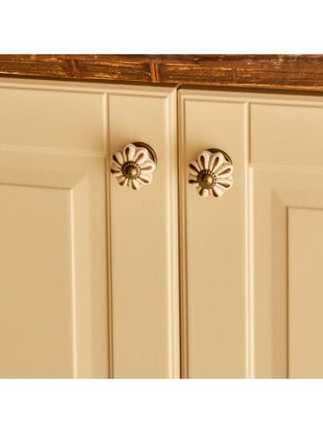 BELLA MAISON 2er-Set: Schrankgriffe ''Aeris'' in Creme - (H)6,5 x Ø 3 cm