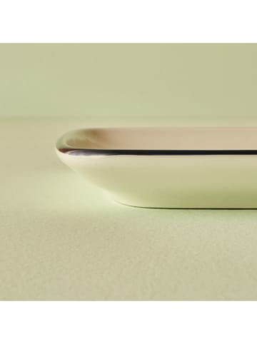 BELLA MAISON Servierplatte ''Line'' in Creme - (L)27 x (B)20 cm