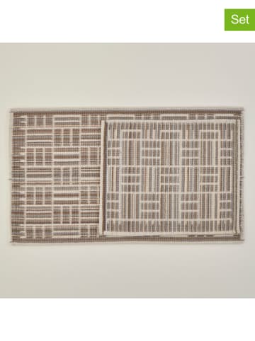 BELLA MAISON 2-delige set: badmatten "Sharlett'' beige/grijs