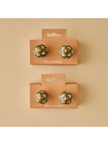 BELLA MAISON 2er-Set: Schrankgriffe ''Vera'' in Grün - (H)6,5 x Ø 3 cm