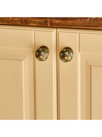 BELLA MAISON Gałki (2 szt.) "Vera" w kolorze zielonym do szafki - wys. 6,5 x Ø 3 cm