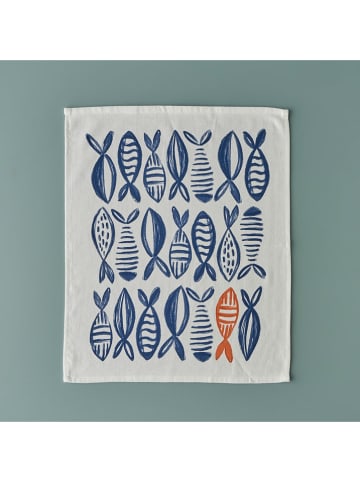 BELLA MAISON 2-delige set: servetten wit/blauw