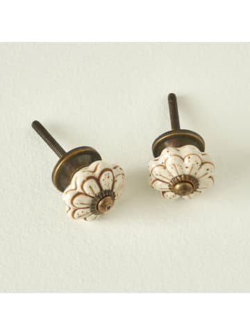 BELLA MAISON 2er-Set: Schrankgriffe ''Senna'' in Weiß - (H)6,5 x Ø 3 cm