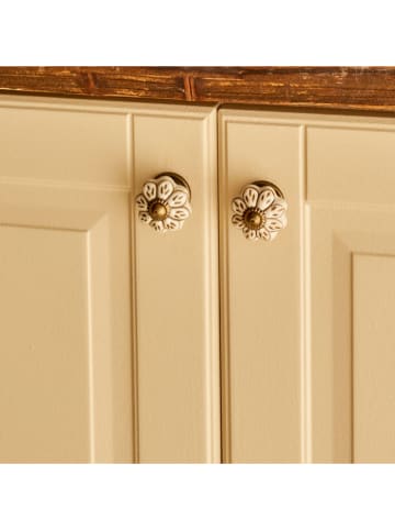 BELLA MAISON Gałki (2 szt.) "Dulcie" w kolorze kremowym do szafki - wys. 6,5 x Ø 3 cm