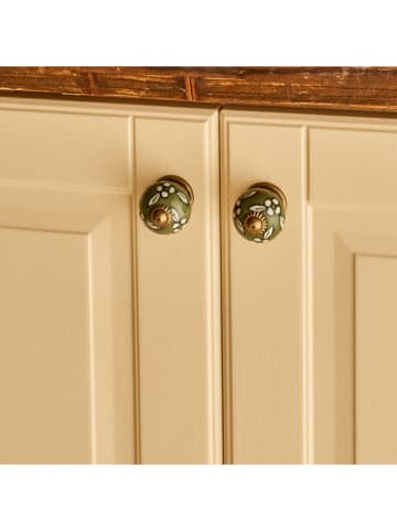 BELLA MAISON 2er-Set: Schrankgriffe ''Milo'' in Grün - (H)6,5 x Ø 3 cm