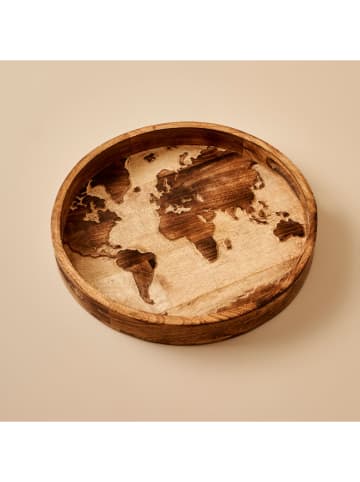 BELLA MAISON Dienblad "Tina" bruin/beige - (H)5 x Ø 45 cm