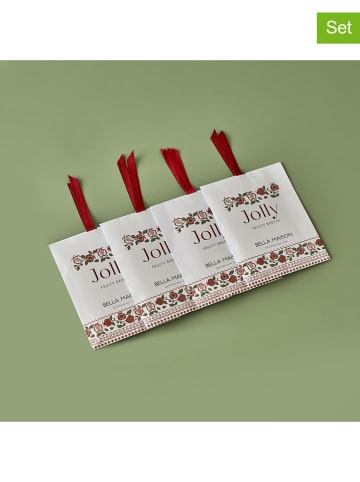 BELLA MAISON 4-delige set: geursachets "Jolly" wit/rood - 4x 25 g