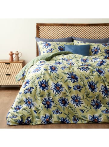 BELLA MAISON 3-delige satijnen beddengoedset "Marlowe" groen/blauw