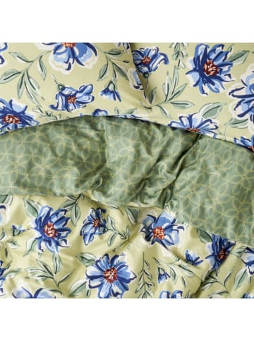 BELLA MAISON 3tlg. Satin-Bettwäsche-Set ''Marlowe'' in Grün/ Blau