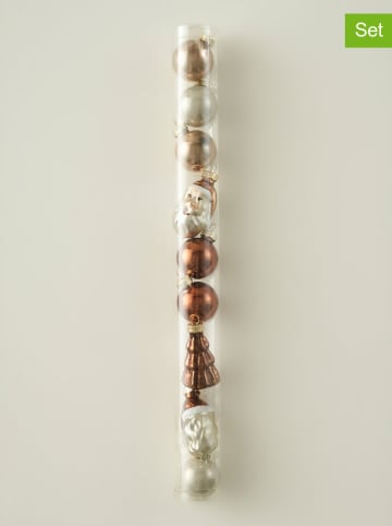 BELLA MAISON 9tlg. Weihnachtskugel-Set in Braun/ Weiß