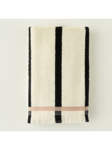 BELLA MAISON Handdoek "Ella" crème/zwart - (L)90 x (B)50 cm