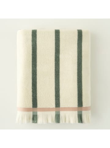 BELLA MAISON Handdoek "Ella" crème/groen - (L)90 x (B)50 cm