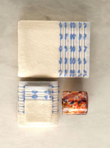BELLA MAISON Badhanddoek "Tassel" crème/blauw - (L)150 x (B)90 cm