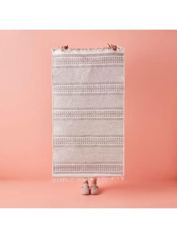 BELLA MAISON Laagpolig tapijt "Owen" lichtgrijs/wit - (L)90 x (B)60 cm