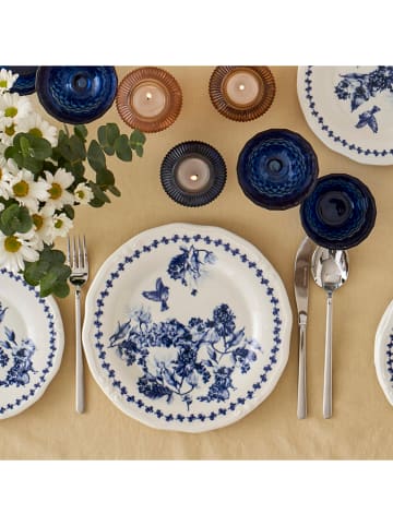 BELLA MAISON 24-delig tafelservies "Vanessa" blauw/wit