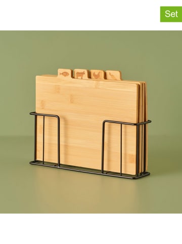 BELLA MAISON 5-delige set: snijplanken lichtbruin - (B)28 x (H)24 cm