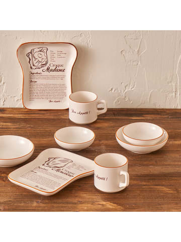 BELLA MAISON 8-delig ontbijtservies crème/bruin