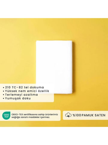 BELLA MAISON Satin-Spannbettlaken "Basic" in Weiß