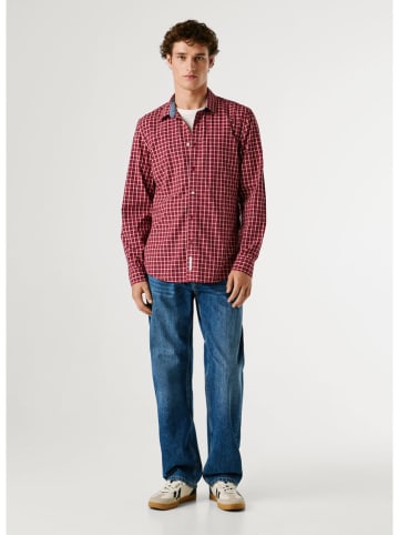 Pepe Jeans Hemd "Capel" in Rot/ Weiß