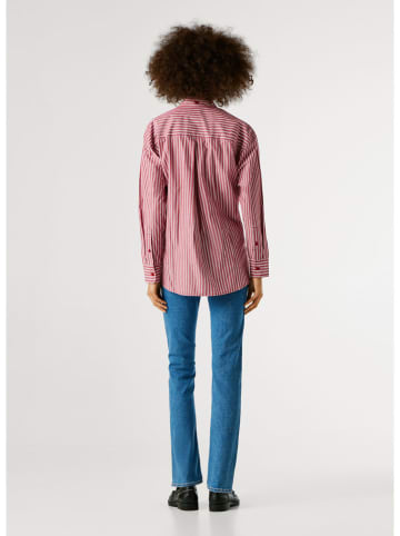 Pepe Jeans Hemd "Lenoir" in Weiß/ Rot