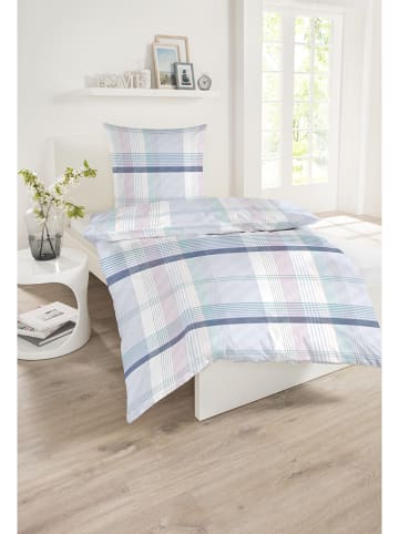 Schiesser Renforcé beddengoedset "Pierik" lichtblauw