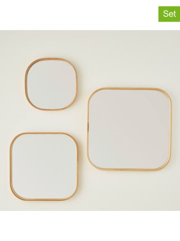 BELLA MAISON 3-delige set: wandspiegels "Square" eikenhoutkleurig
