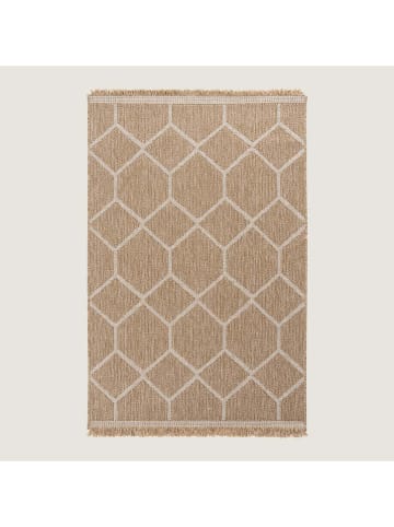 BELLA MAISON Baumwoll-Teppich "Byron" in Natur/ Weiß