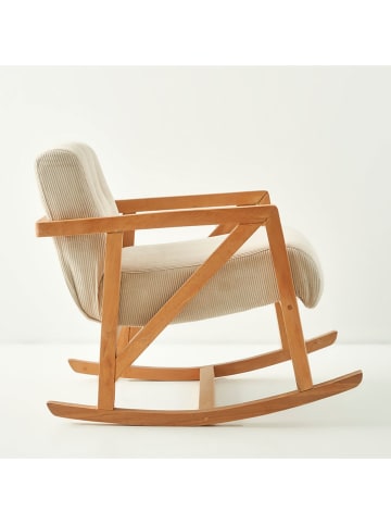 BELLA MAISON Schaukelstuhl "Just" in Creme - (B)80 x (H)68 x (T)93 cm