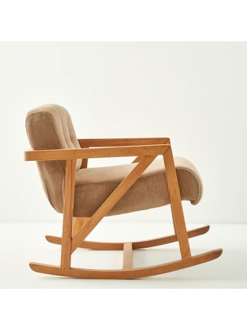 BELLA MAISON Fotel bujany "Just" w kolorze jasnobrązowym - 80 x 68 x 93 cm